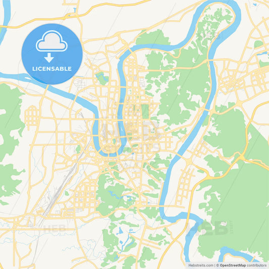 Printable street map of Liuzhou, China