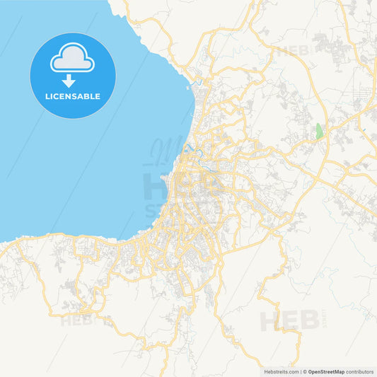 Printable street map of Manado, Indonesia