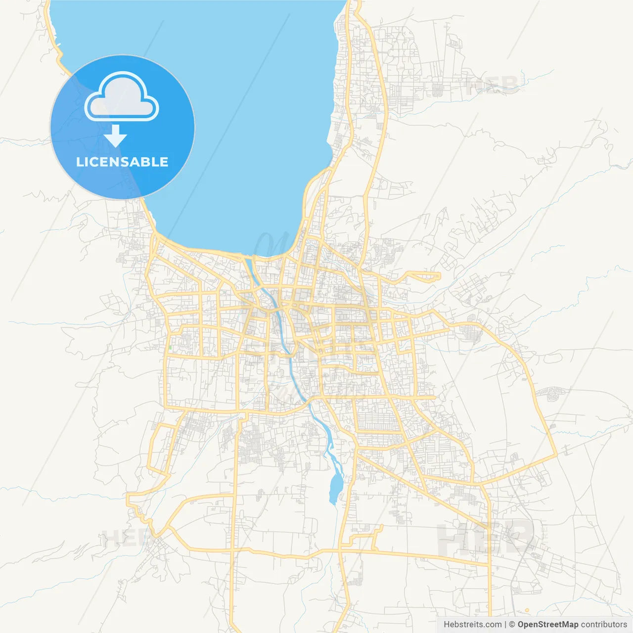 Printable street map of Palu, Indonesia