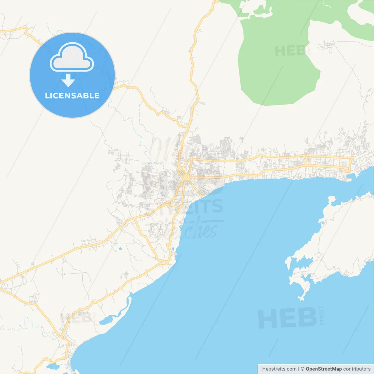 Printable street map of Bitung, Indonesia