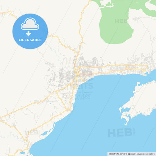 Printable street map of Bitung, Indonesia