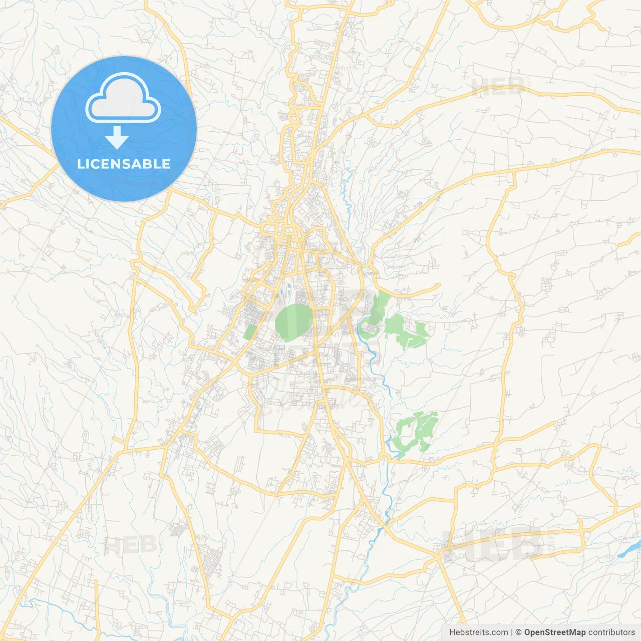 Printable street map of Magelang, Indonesia