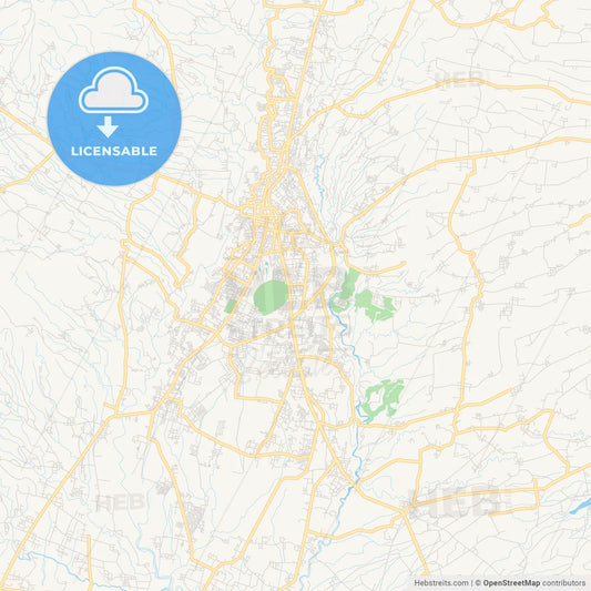 Printable street map of Magelang, Indonesia