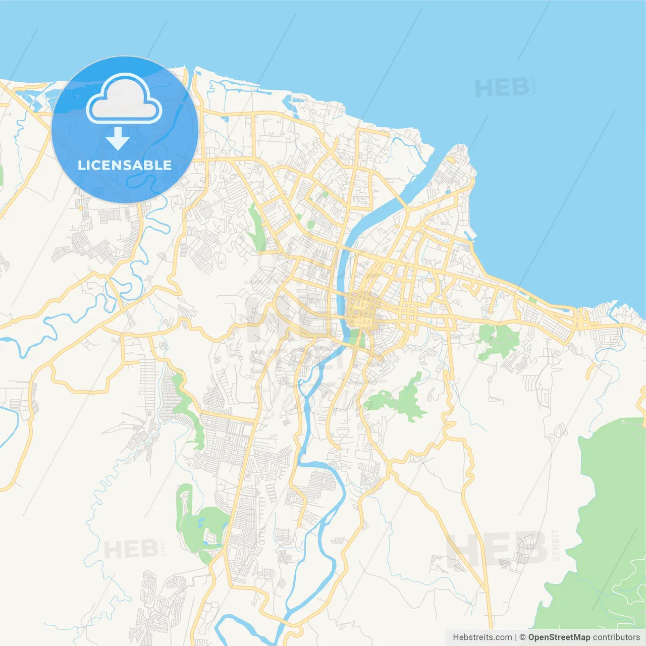 Printable street map of Cagayan de Oro, Philippines