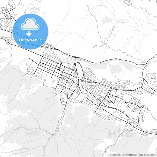 Vector PDF map of Vanadzor, Armenia