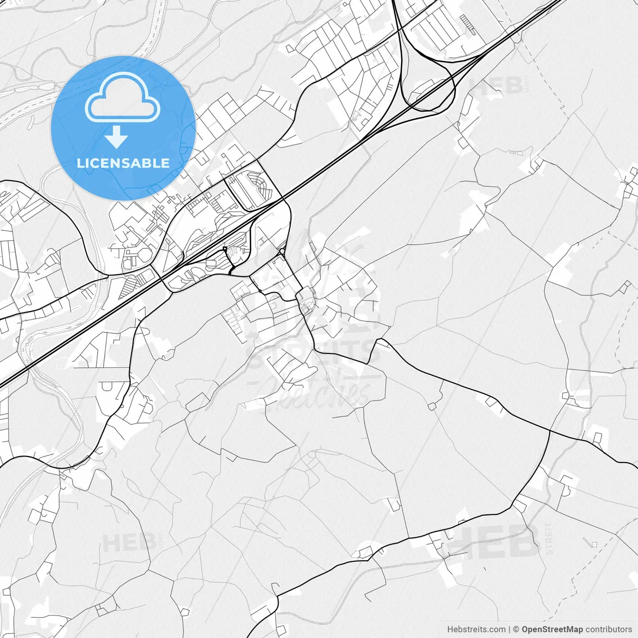 Vector PDF map of Ansfelden, Austria