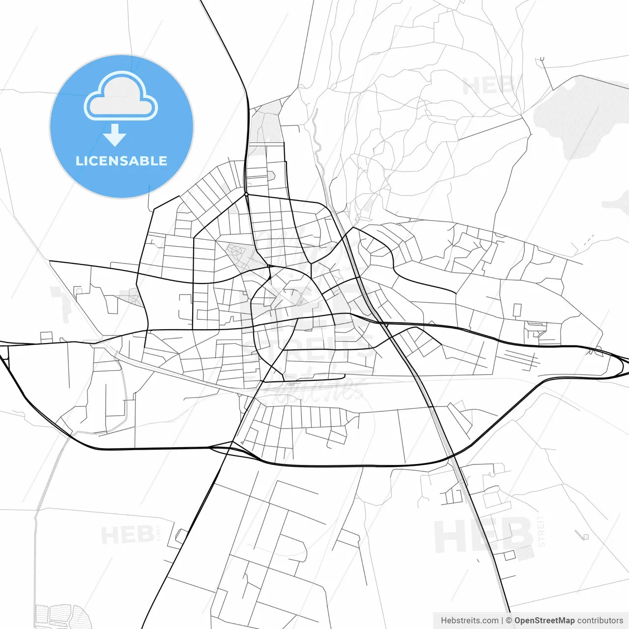 Vector PDF map of Kazanlak, Bulgaria