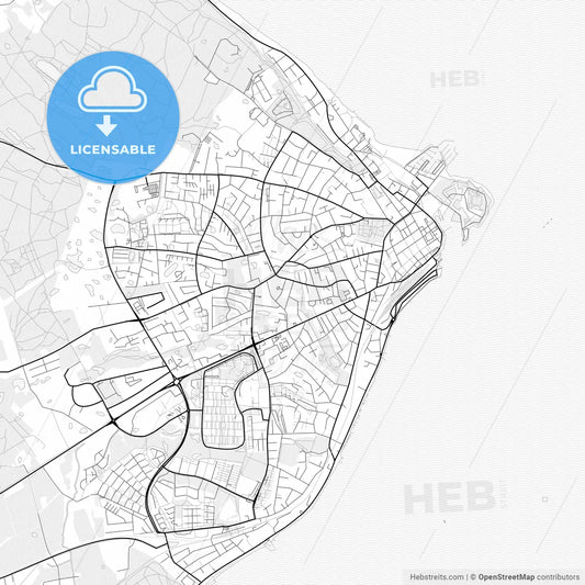 Vector PDF map of Helsingør, Denmark