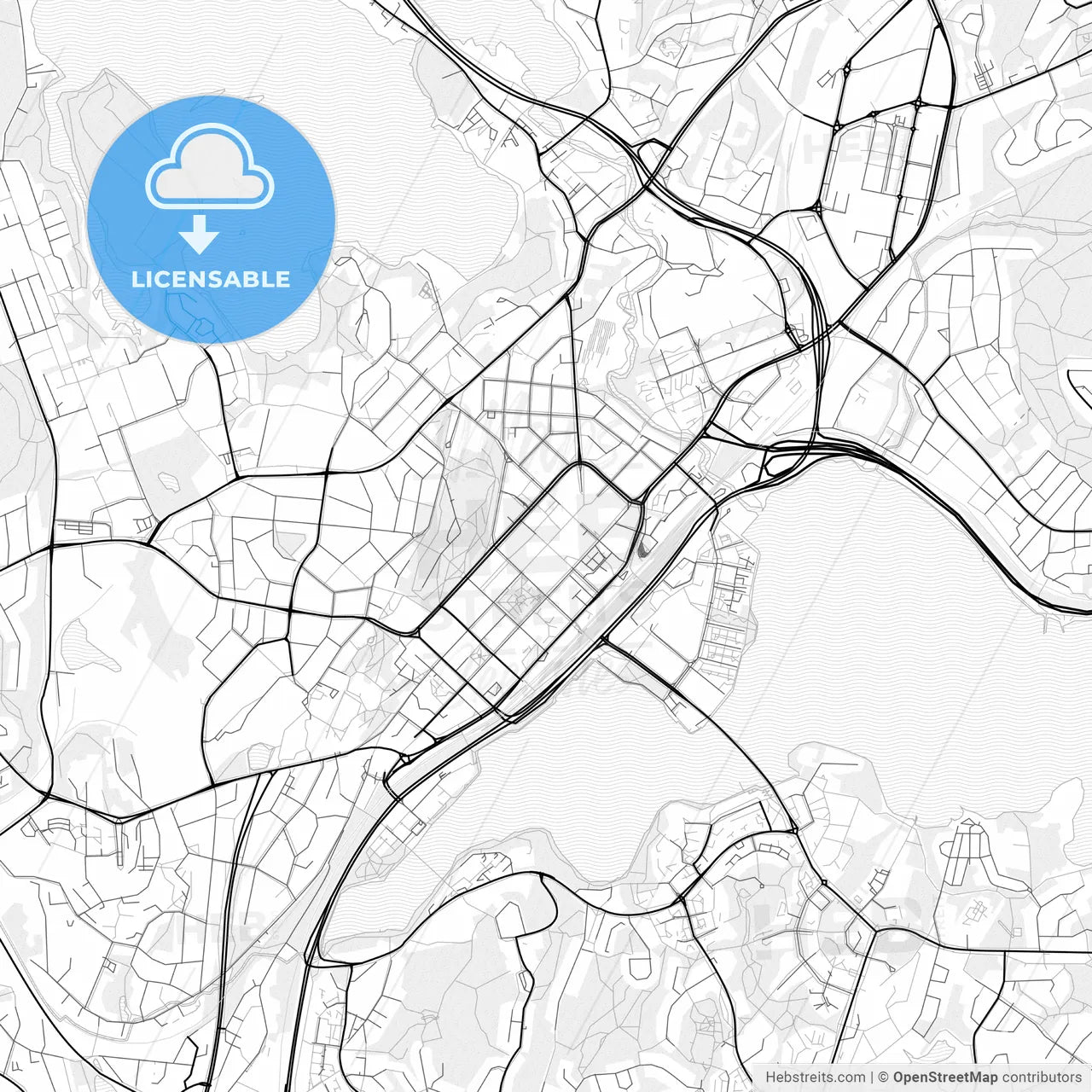 Vector PDF map of Jyväskylä, Finland