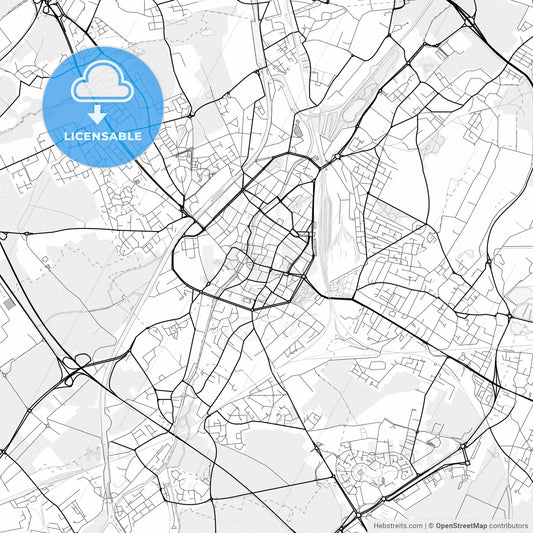 Vector PDF map of Douai, France