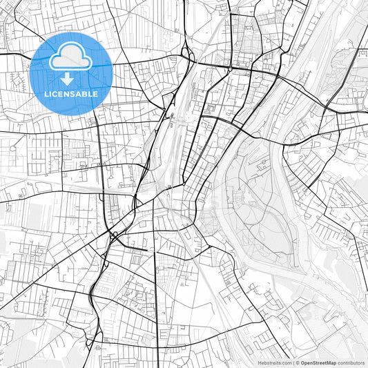 Vector PDF map of Magdeburg, Germany