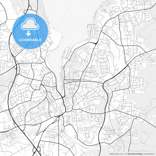 Vector PDF map of Flensburg, Germany