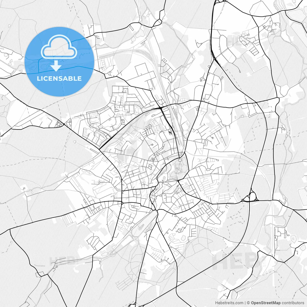 Vector PDF map of Altenburg, Germany