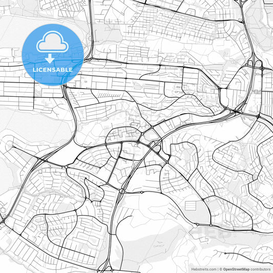 Vector PDF map of Kópavogur, Iceland