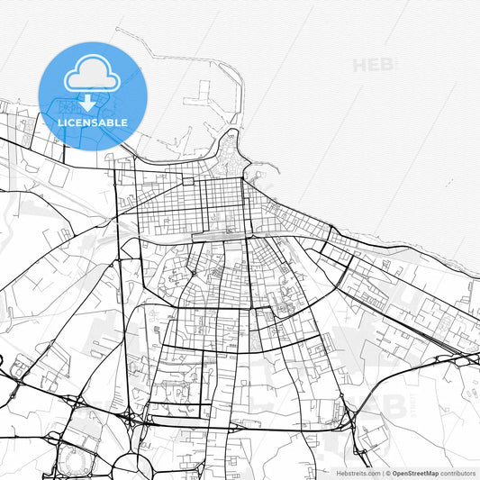 Vector PDF map of Bari, Italy