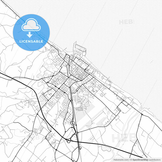 Vector PDF map of Fano, Italy