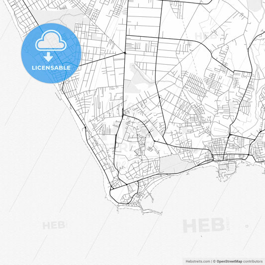 Vector PDF map of Anzio, Italy