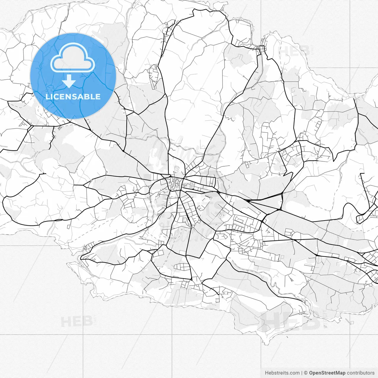 Vector PDF map of Rabat, Malta