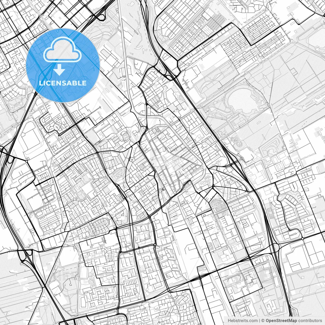 Vector PDF map of Delft, Netherlands