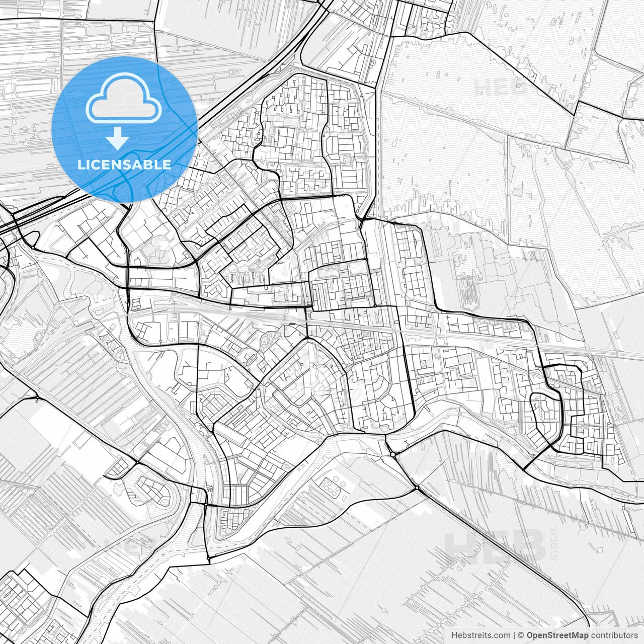 Vector PDF map of Gouda, Netherlands