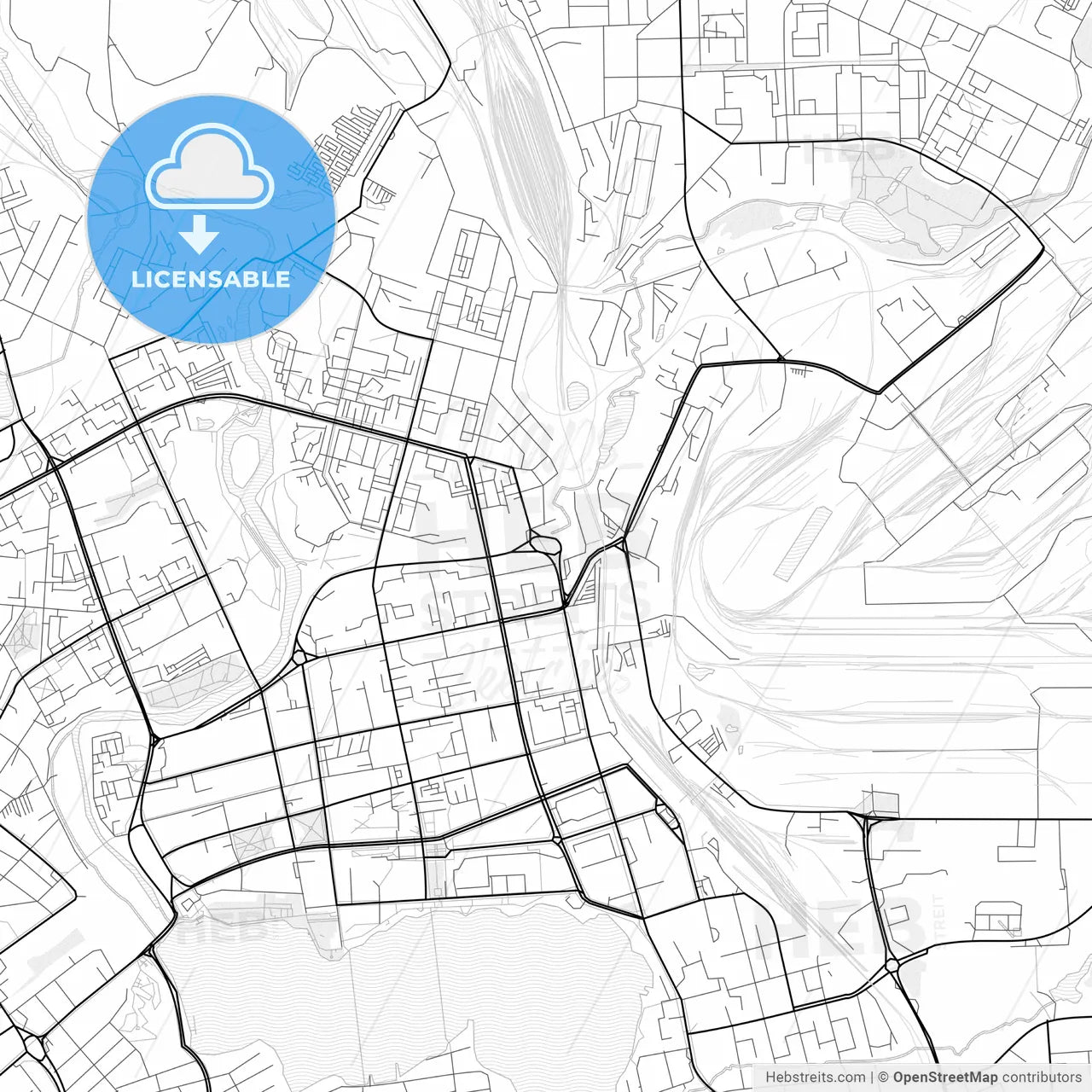 Vector PDF map of Nizhny Tagil, Russia