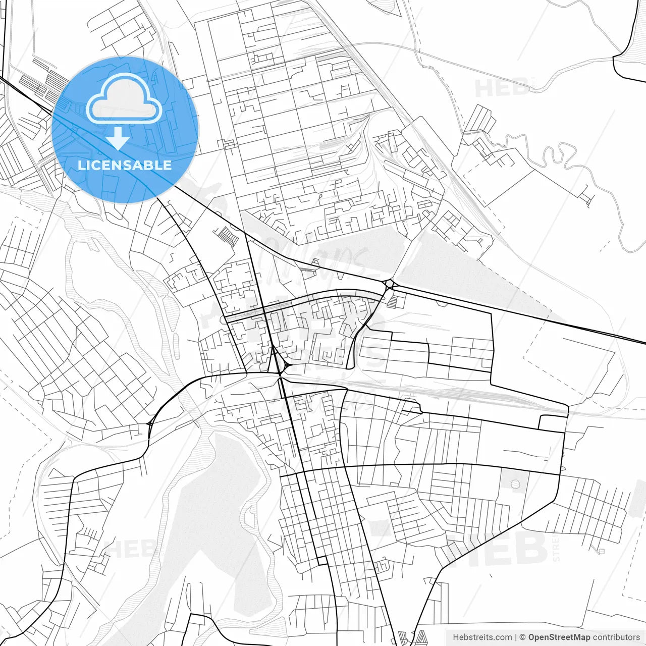 Vector PDF map of Nevinnomyssk, Russia