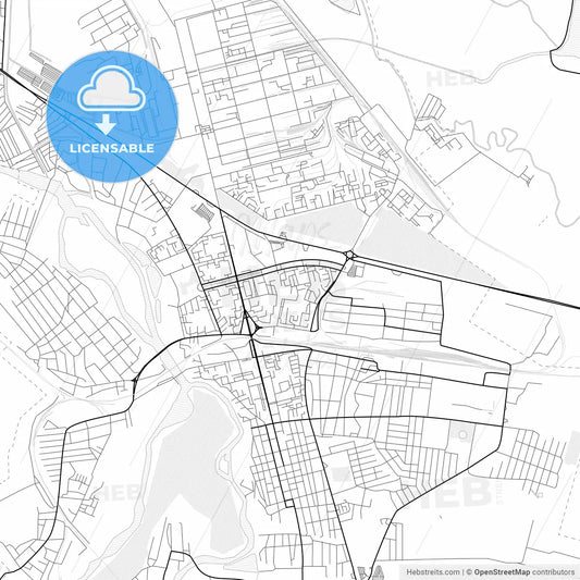 Vector PDF map of Nevinnomyssk, Russia