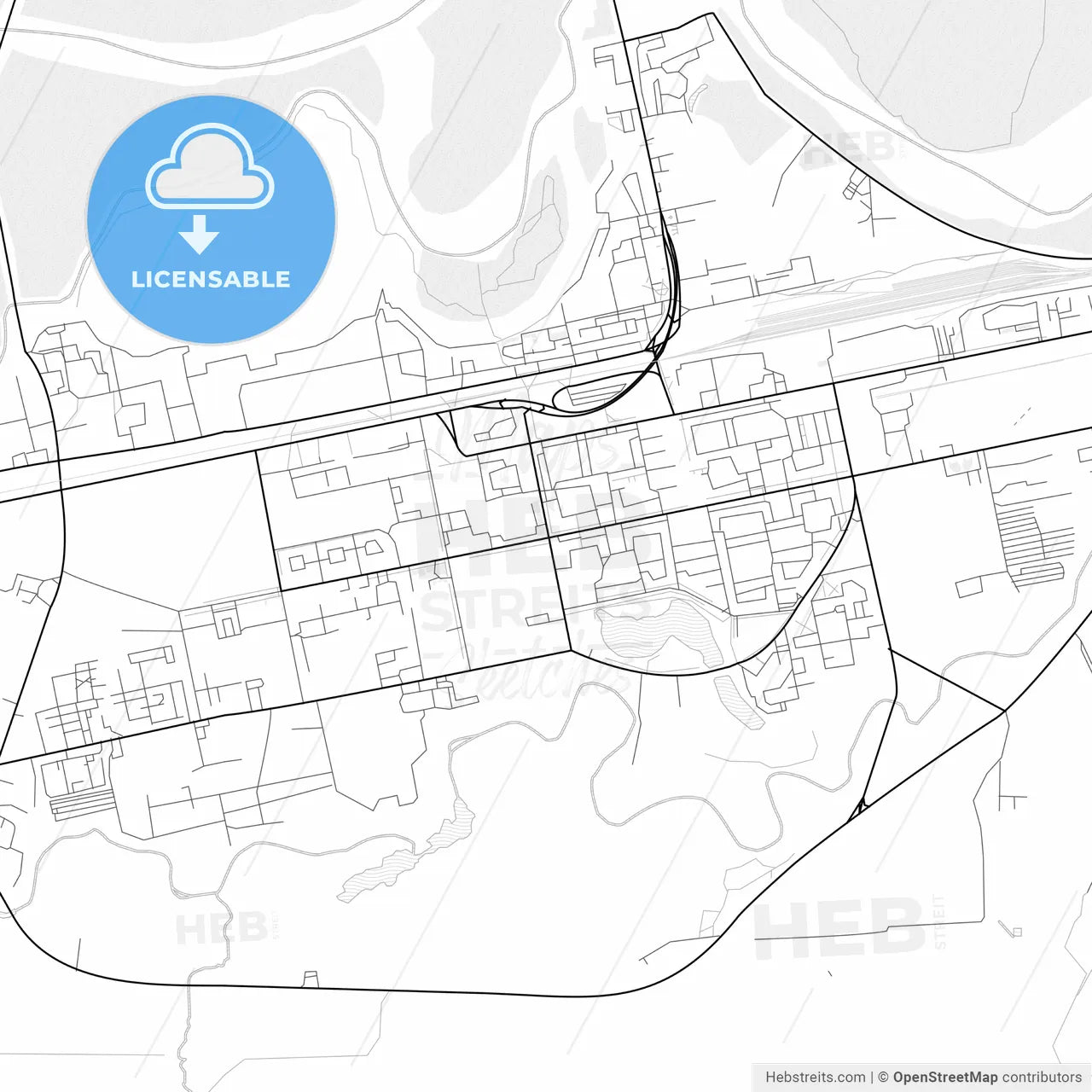 Vector PDF map of Novy Urengoy, Russia