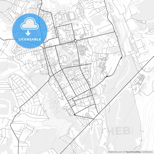 Vector PDF map of Zheleznogorsk, Russia