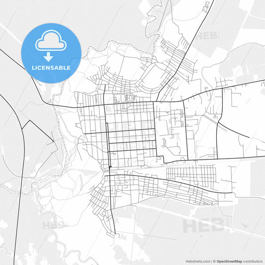 Vector PDF map of Borisoglebsk, Russia