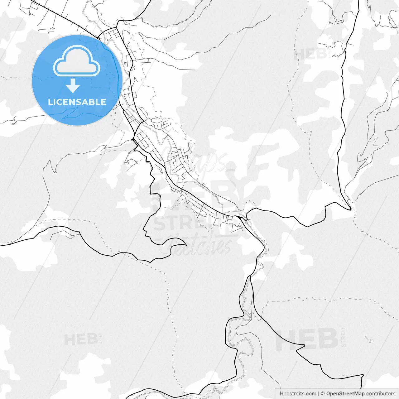 Vector PDF map of Ivanjica, Serbia