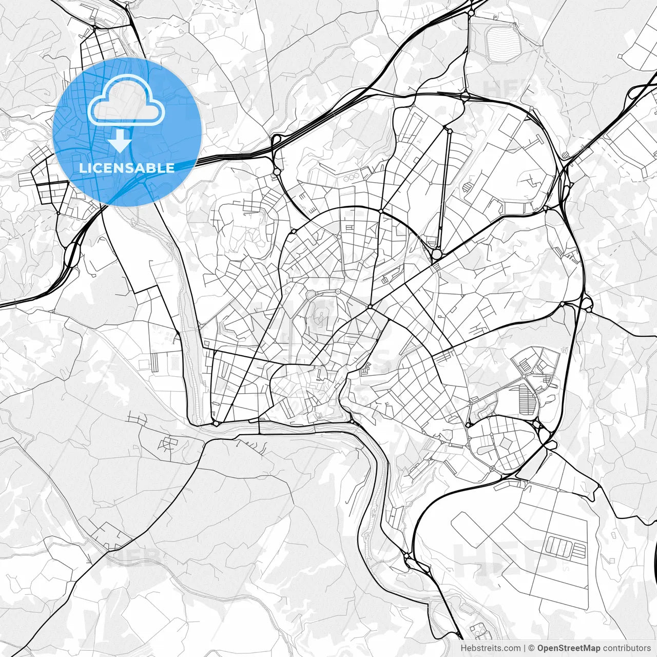 Vector PDF map of Manresa, Spain