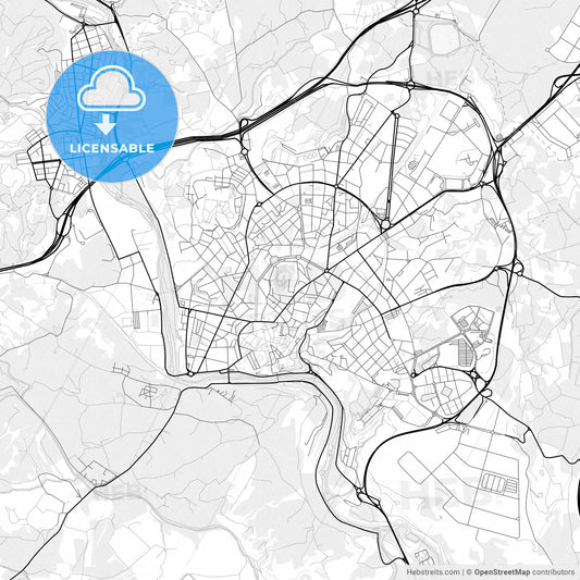 Vector PDF map of Manresa, Spain