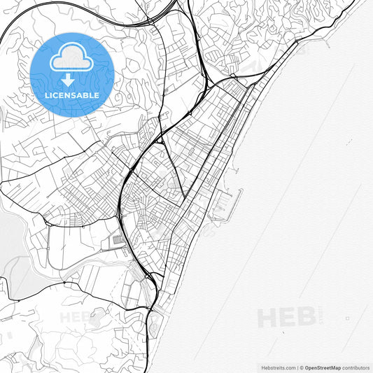 Vector PDF map of Fuengirola, Spain