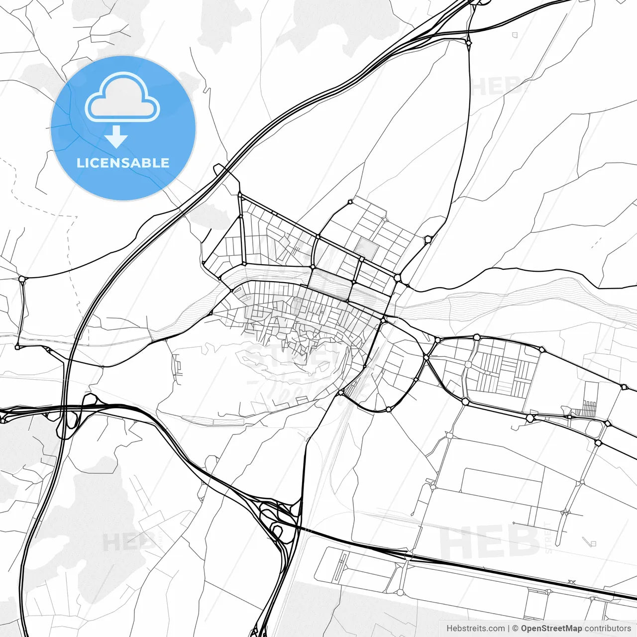 Vector PDF map of Groa de Murviedro, Spain