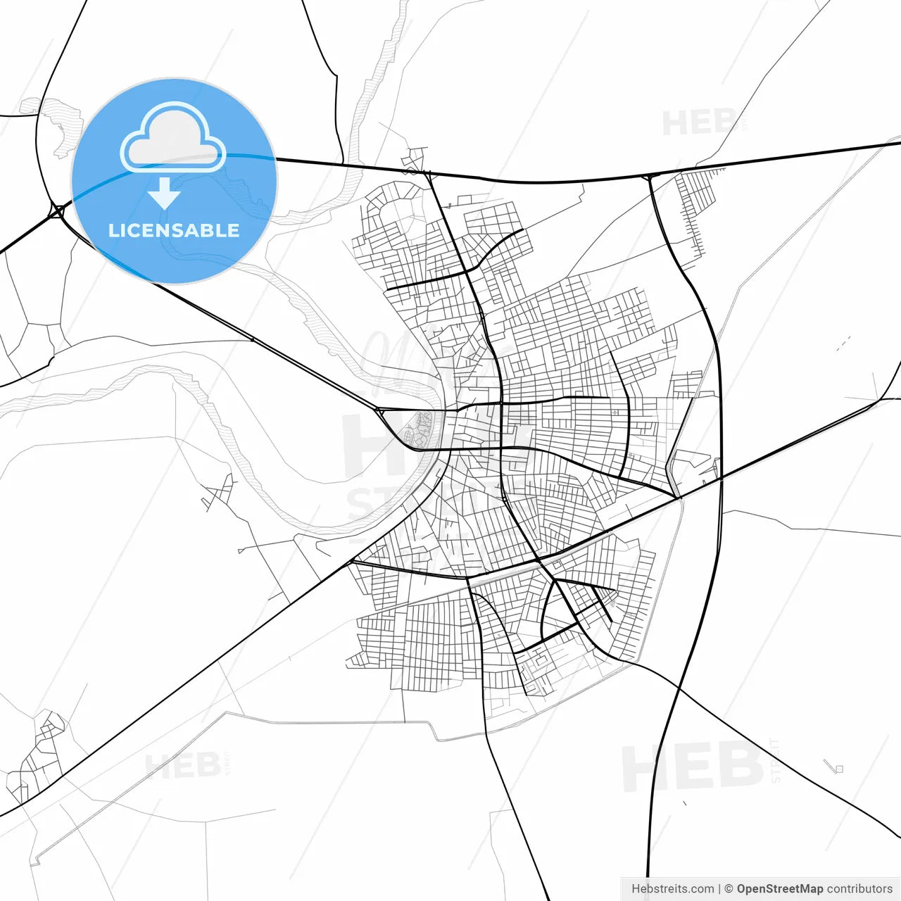 Vector PDF map of Ceyhan, Turkey