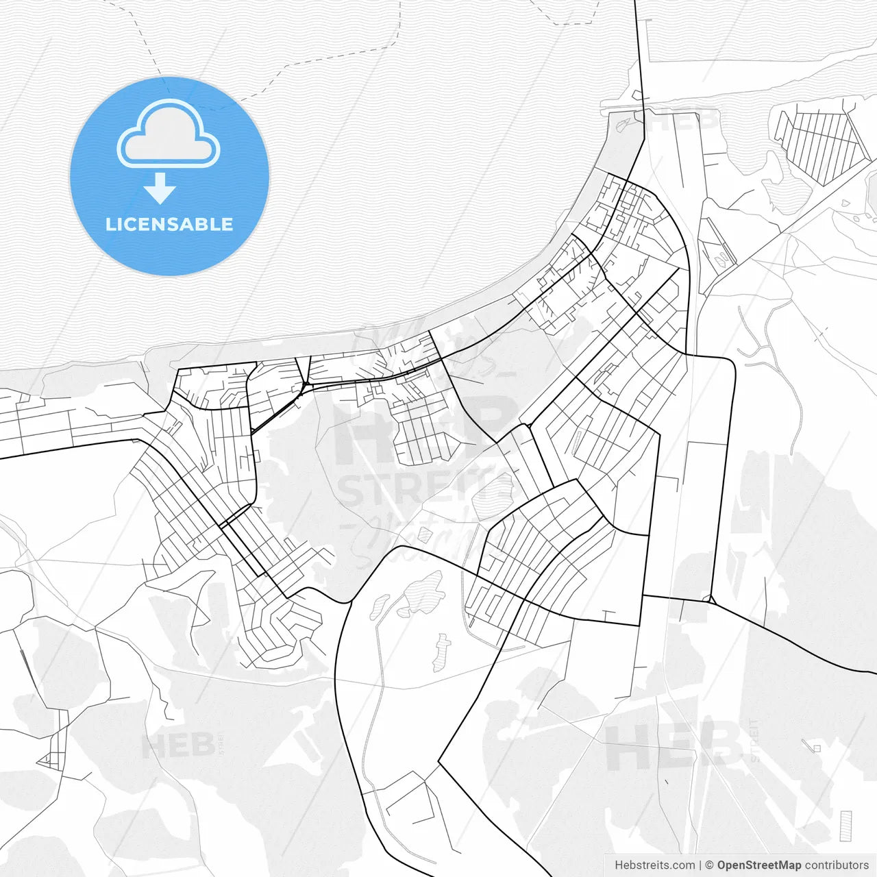 Vector PDF map of Svitlovodsk, Ukraine
