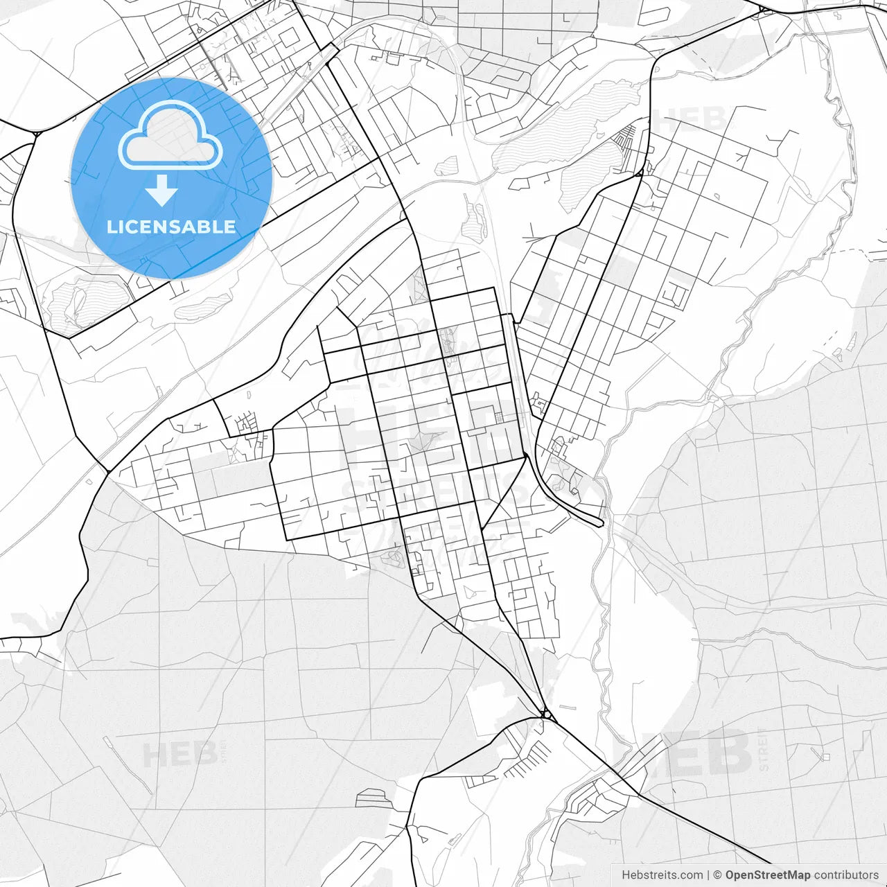 Vector PDF map of Irpin, Ukraine
