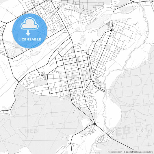 Vector PDF map of Irpin, Ukraine