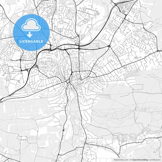 Vector PDF map of Guildford, England