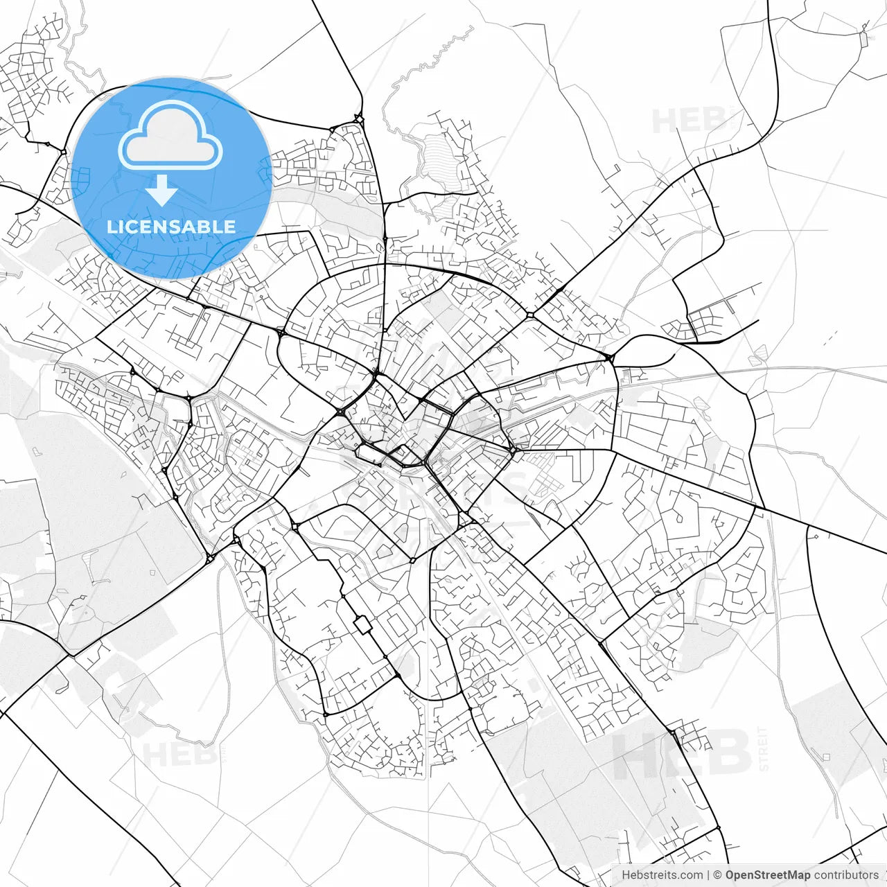 Vector PDF map of Aylesbury, England
