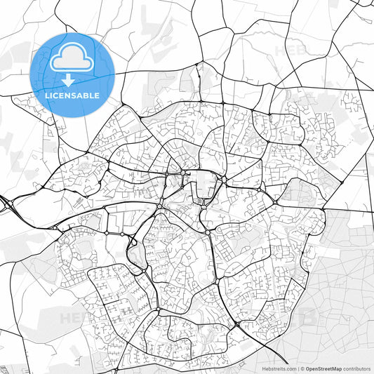 Vector PDF map of Bracknell, England