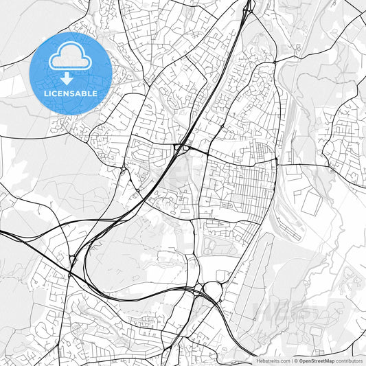 Vector PDF map of Eastleigh, England
