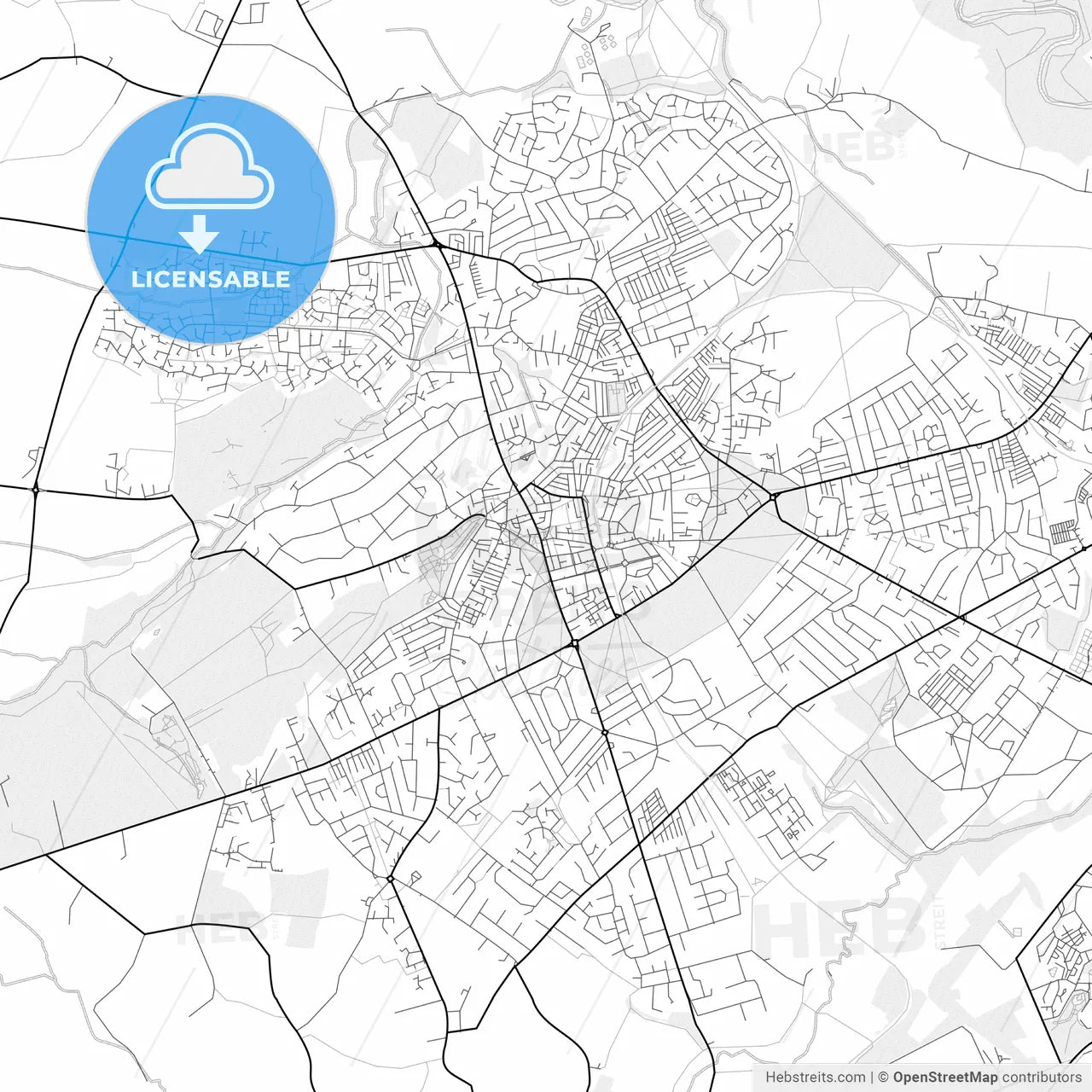 Vector PDF map of Harrogate, England