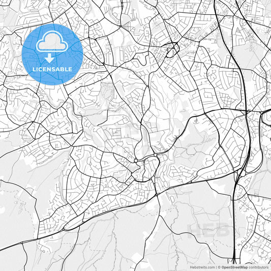 Vector PDF map of Halesowen, England