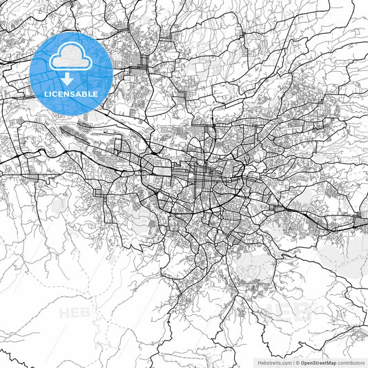Vector PDF map of San José, Costa Rica