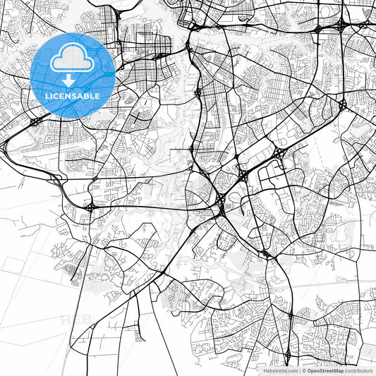 Vector PDF map of Chesapeake, Virginia, United States