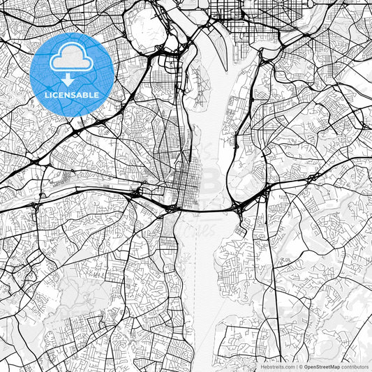 Vector PDF map of Alexandria, Virginia, United States