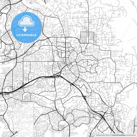 Vector PDF map of Vista, California, United States