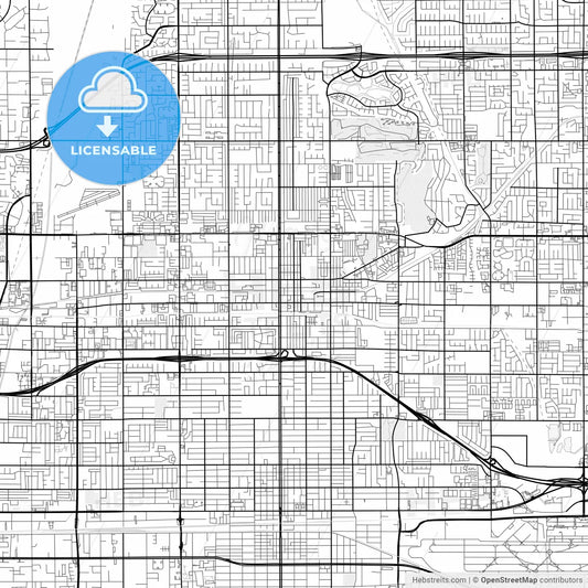 Vector PDF map of Upland, California, United States